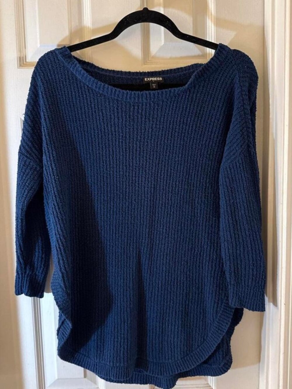 Express Navy Chunky Knit Dolman Sweater